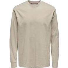 Silver T-shirts Only & Sons Fred Oversize LS Tee Silver Lining