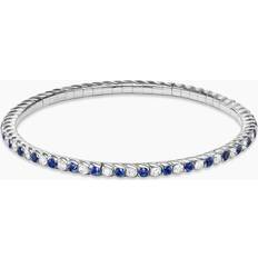 David Yurman White Gold Bracelets David Yurman Pavé Stretch Bracelet in 18K White Gold with Sapphires and Diamonds