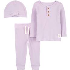 Purple Other Sets Children's Clothing Carter's Baby Girls 3-Piece Drop Needle Outfit Set 12M Purple