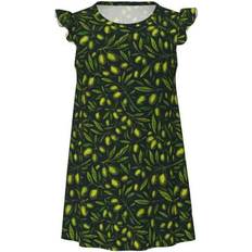 Green Nightgowns Coaee Sold by: RANDHAWA, Green Branch Olive Printed Girls Nightgowns Short Sleeve Nightdress Comfortable for Sleeping Lounge Wear Party