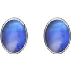 Opal Earrings C. W. Sellors Sterling Silver Moonstone x 5mm Classic Oval Stud Earrings