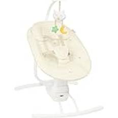 Badabulle Elektrische Babyschaukel Buddy Creme 3 Schaukelgeschwindigkeiten, 8 Melodien, Spielbogen