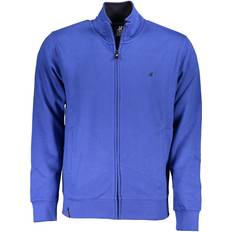 U.S. Grand Polo Chic Long Sleeve Zip-Up Polo Sweatshirt Blue