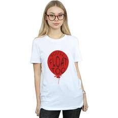 Boyfriend T-shirts IT Pennywise You´ll Float Too Cotton Boyfriend T-Shirt White