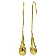 Jewellerybox Gold plated sterling silver minimalist teardrop drop earrings