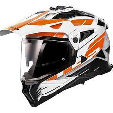 Gul - Integralhjelme Motorcykelhjelme LS2 Adventurehjelm MX702 Pioneer II Namib - Hvid/Orange