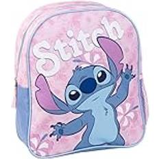 Zipper School Bags Cerda CERDÁ LIFE'S LITTLE MOMENTS Stitch Schulrucksack für Kinder, Rosa, 25 x 20 x 29 cm, aus Polyester, mit Reißverschluss, Stitch-Muster, Originalprodukt, entworfen in Spanien, Rosa, Estándar, Casual