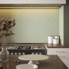 Green Tiles Johnson Tiles Tiles Veneto Green Gloss Ceramic Indoor Wall Tile, Pack Of 50, L200mm W100mm One