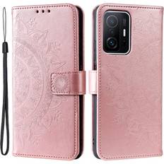 Skalo Xiaomi 11T/11T Pro Mandala Plånboksfodral Roséguld Rosa guld