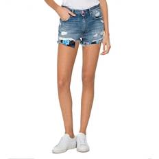 Replay Denim Rose Label Shorts Blue