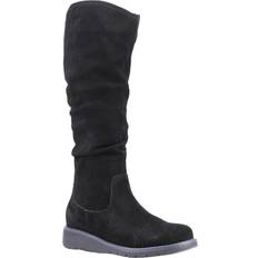 Hush Puppies Lucinda Womens Knee Boots Colour: Black Suede