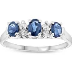 Louis Creations RL2227SD-5.5 0.06 CTW Diamond & Sapphire Ring, 14K Gold