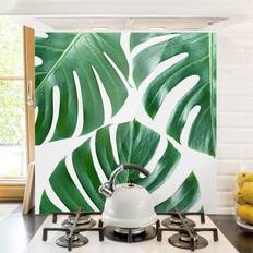 Accessoires de cuisine Klebefieber Fond De Hotte Feuilles Vertes Tropicales Monstera Garde-boue