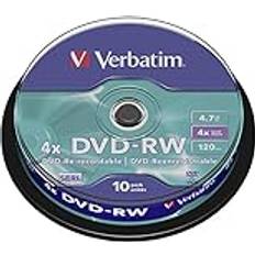 Optical Storage Verbatim DVD-RW 4x Matt Silver 4.7GB, 50er Pack Spindel, DVD Rohlinge beschreibbar, 4-fache Brenngeschwindigkeit & Hardcoat Scratch Guard, DVD leer, Rohlinge DVD wiederbeschreibbar