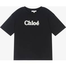 Chloé Girls VY Kids Logo-embroidered Short-sleeved Cotton-jersey T-shirt 4-14 Years Years NAVY