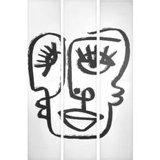 Stål Rumsavdelare Gift Decor Vit Svart Canvas Fällskärm 122 x 2,5 x 180 cm Rumsavdelare