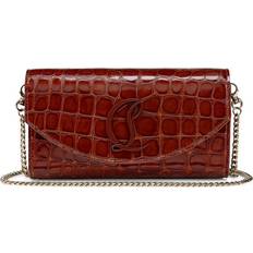 Solid Colour Clutches Christian Louboutin Loubi54 Croc-Embossed Leather Clutch Bag multi One Size