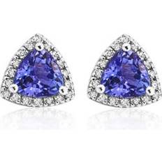 Effy Earrings Effy Tanzanite and Diamond Earrings in 14K White Gold One Size