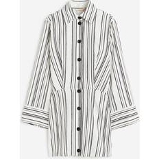 Linne Klänningar H&M Dam Vit Skjortklänning linmix