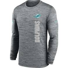 T-shirts Nike Miami Dolphins 2024 Velocity Long Sleeve T-Shirt Dark Grey Heather