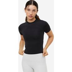 Fitness & Gym - Women Tops H&M Move Ladies Black DryMove Cropped sports top