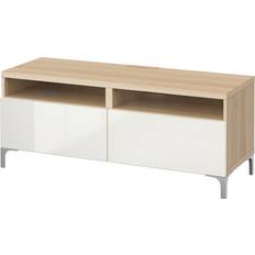 Träfiber Sideboards IKEA BESTÅ tv-bänk lådor, vitlaserad ekmönstrad/Selsviken Sideboard