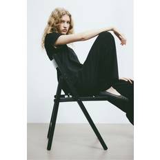 H&M Ladies Black Wide pull-on trousers