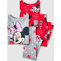 Pajamases Children's Clothing Minnie Mouse Toddler Girls' 4pc Snug Fit Cotton Pajama Set Gray 12M