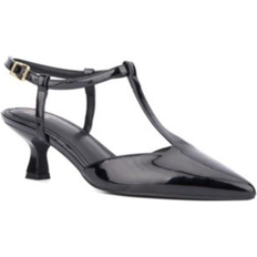 New York & Company Women's Vina Ankle Strap Heels Black patent