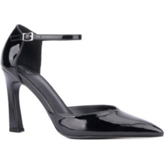 New York & Company Women's Xaria Ankle Strap Heels Black patent