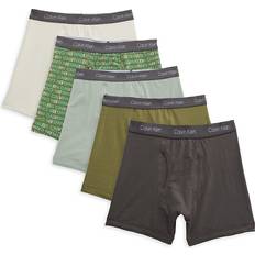 Green Underwear Children's Clothing Calvin Klein Boy's 5-Pack Logo Boxer Briefs Olive S 8