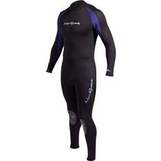 5mm Neoprene Backzip Jumpsuit Black Blue Medium