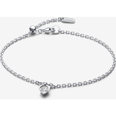 Pandora Transparent Bracelets Pandora Talisman Lab-grown Diamond Heart Chain Bracelet 0.25 carat tw Sterling Silver Sterling silver Lab-Grown Diamond Clear Sz. 7.9 in 7.9 in