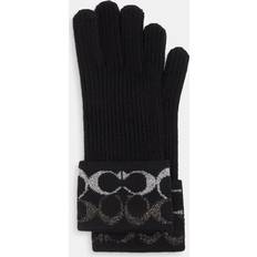 Black Gloves Coach Outlet Signature Metallic Knit Gloves Black One Size