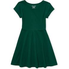 Boys - Green Dresses The Children's Place Girls' Short Sleeve Basic Skater Dress - Spruce Green