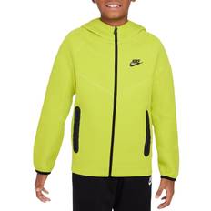 Girls - Green Hoodies Nike Big Kid's Sportswear Tech Fleece Full-Zip Hoodie - Bright Cactus/Black/Black (FD3285-357)