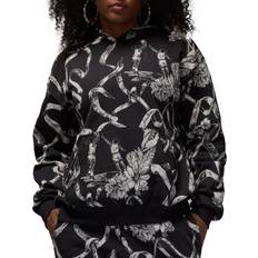 Nike Jordan Brooklyn Fleece Women's Printed Pullover - Off Noir/Black