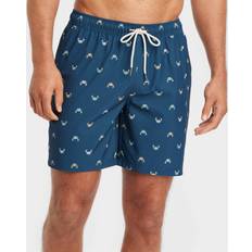 Swimwear Goodfellow & Co Men's 7" Crab Print Elevated Elastic Waist Swim Shorts with Boxer Brief Liner Navy