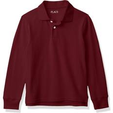 Polo Shirts The Children's Place Boys' Uniform Long Sleeve Pique Polo, Redwood