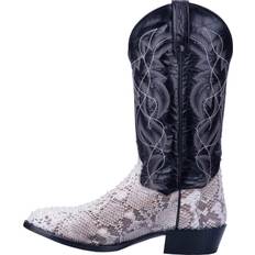 Dan Post Boots Mens Manning Snakeskin Round Toe Boots Mid Calf Black EW