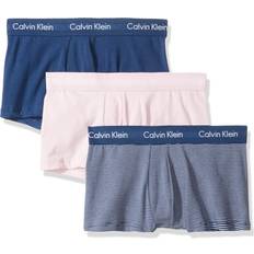 Calvin Klein Men's Cotton Stretch Multipack Low Rise Trunks, Parfait Pink/Airforce Stripe/Airforce