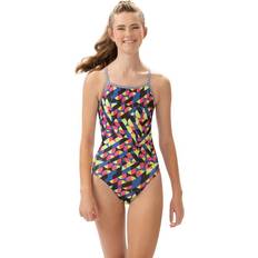 Polyester Swimwear Dolfin Women's V-2 Back One Piece Swimsuit - Blue