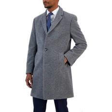 Men - Wool Coats Nautica Men's Barge Classic Fit Wool/Cashmere Blend Solid Overcoat Grey 38L