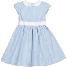 Dresses Children's Clothing Hope & Henry Hope & Henry Girls' Short Sleeve Seersucker Dress with Peter Pan Collar, Kids Blue seersucker