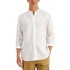 Linen Tops Club Room Men's 100% Linen Shirt, Created for Macy's White Pure