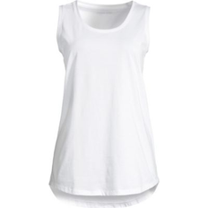 Tank Tops Lands' End Plus Supima Cotton Tunic Tank Top White 1X