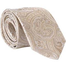 Beige - Men Ties Montecarlo Extra Long Silk Jacquard Tie For Men