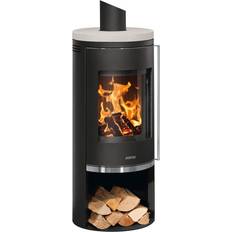 Oui Poêles à Bois Justus Kaminofen Faro 2.0 6 kW Stahl Schwarz, Top Glas