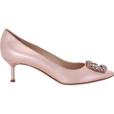 Manolo Blahnik Pink Heels & Pumps Manolo Blahnik Hangisi Jewel Buckle Pumps