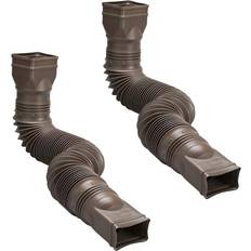 Roof Equipment Amerimax Brown 2-Pack Flexible Downspout Extension Gutter Connector Rainwater Drainage